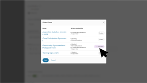 The Select form modal. A form has been selected.